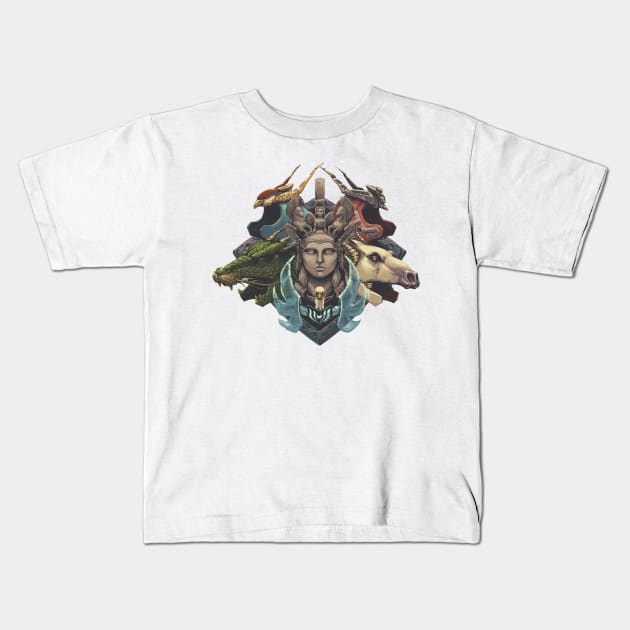 Knights of Athena Kids T-Shirt by Rodrigo_Gafa